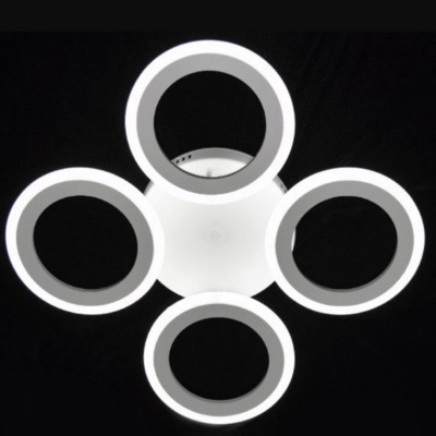 Люстра светодиодная 4 плафона 50,1*8 см 72 Вт 2400 LM 15м2 3 цвета хром Baizheng