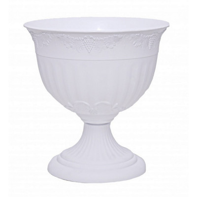 Вазон пластиковый  12 л ножка белый Ангара N3 Ангарск