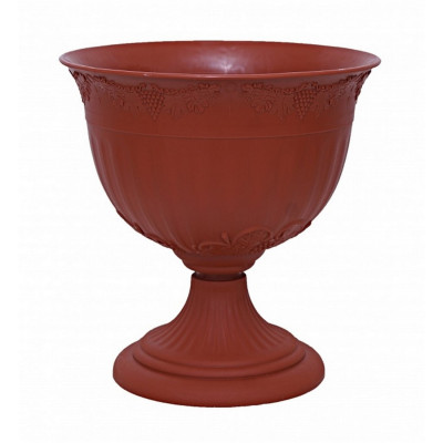 Вазон пластиковый  12 л ножка белый терракот N3 Ангарск