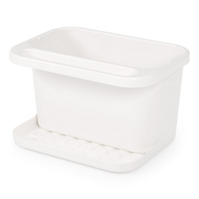 Подставка пластиковая для моющего средства и губки 21,5х15х13 см светлый Мрамор Альтернатива