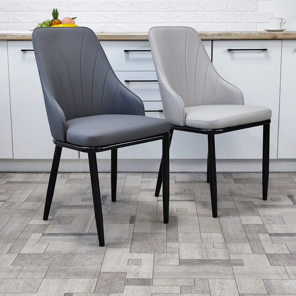Стул металлический Baizheng 88×47×45 см, искусственная кожа, серый, до 150 кг