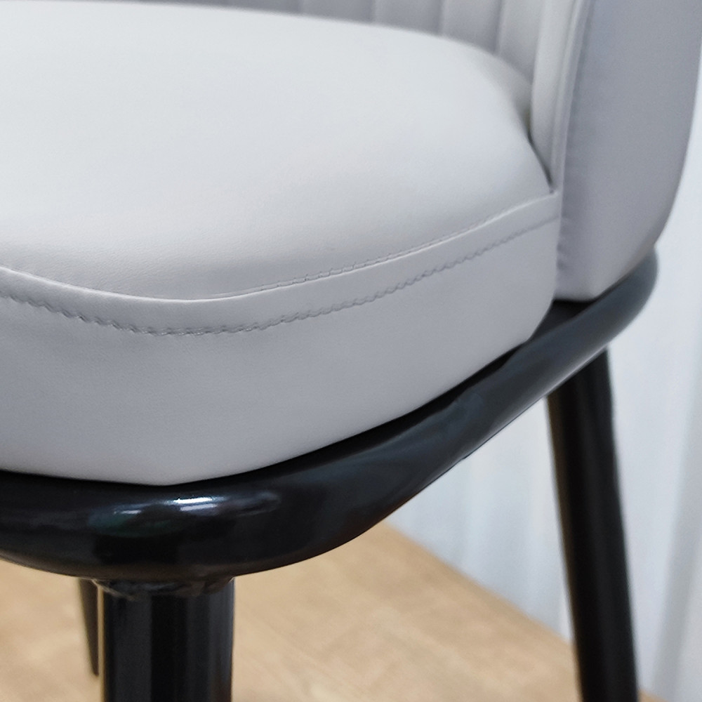 Стул металлический Baizheng 88×47×45 см, искусственная кожа, серый, до 150 кг