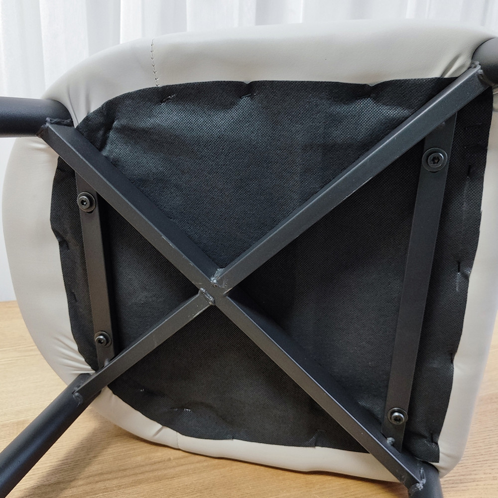 Стул металлический Baizheng 89×43×45 см, искусственная кожа, светло-серый, до 150 кг