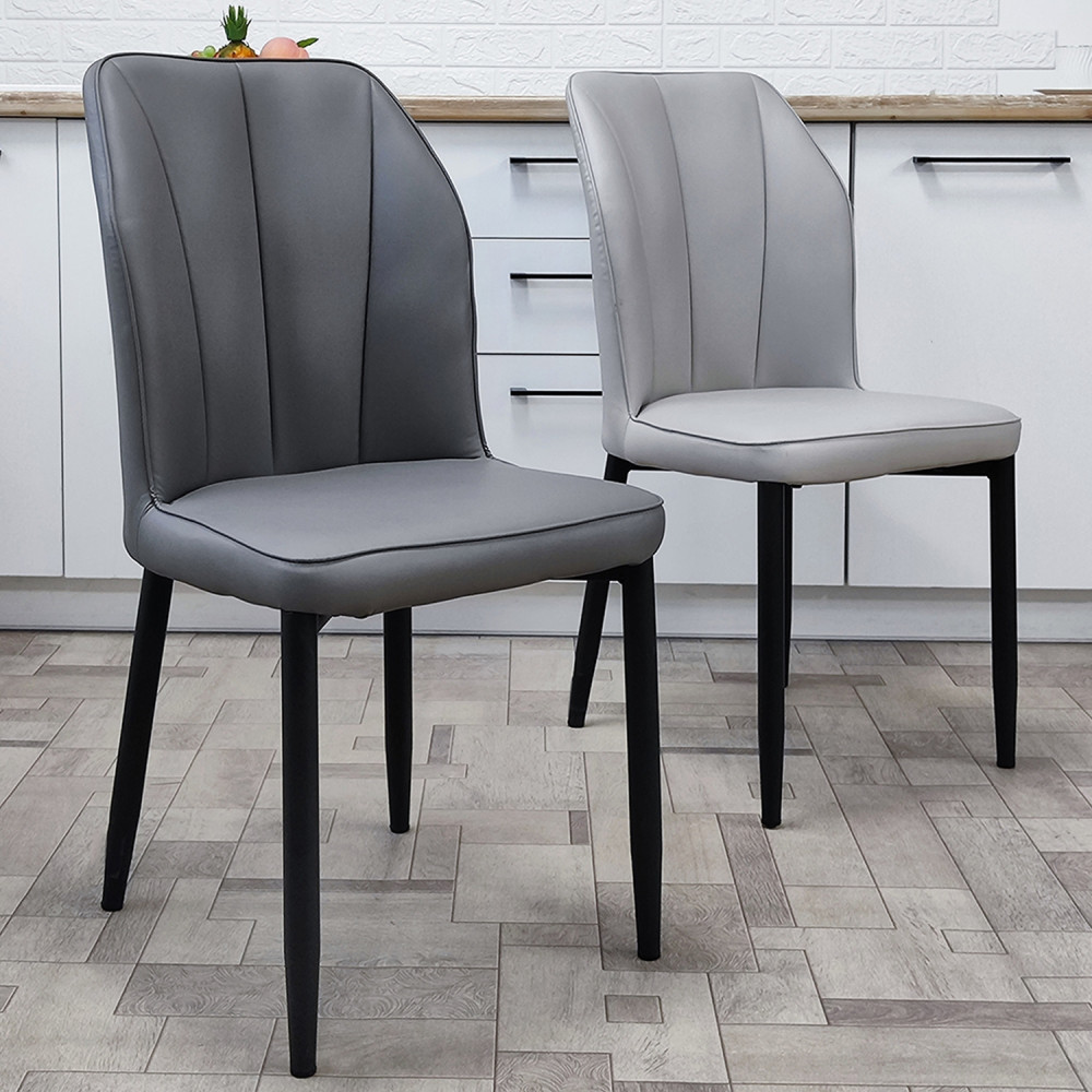 Стул металлический Baizheng 89×43×45 см, искусственная кожа, светло-серый, до 150 кг