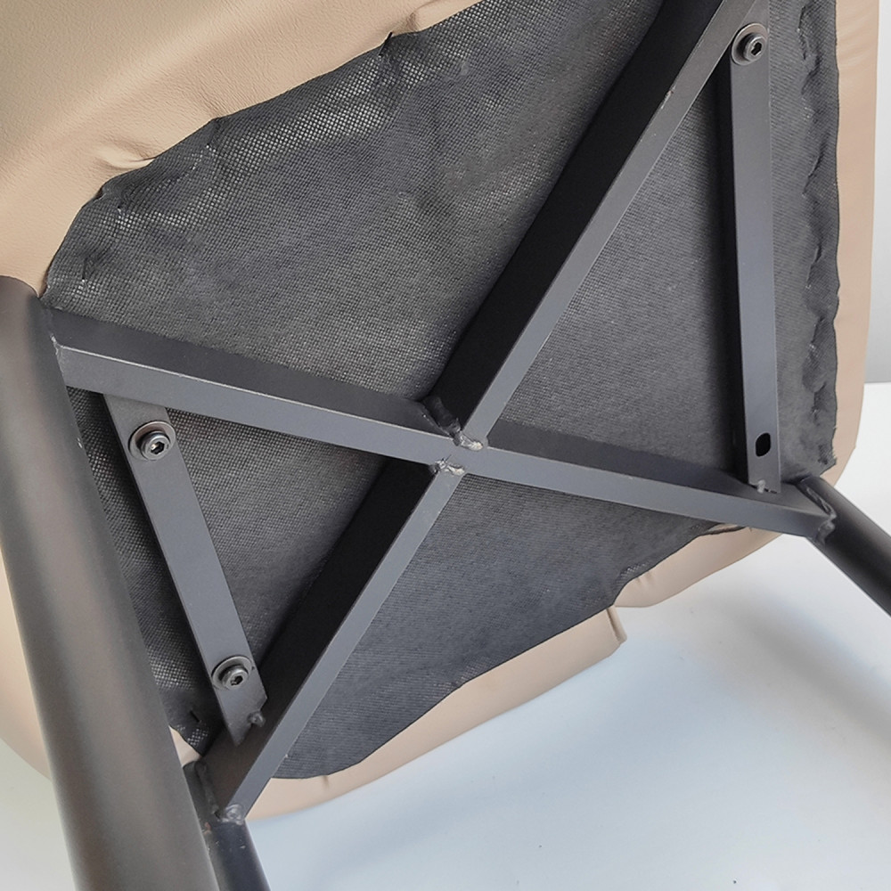 Стул металлический Baizheng 89×46×45 см, искусственная кожа, бежевый, до 150 кг