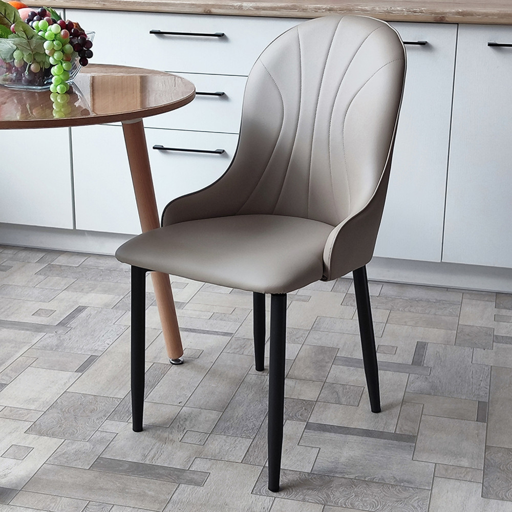 Стул металлический Baizheng 89×46×45 см, искусственная кожа, бежевый, до 150 кг