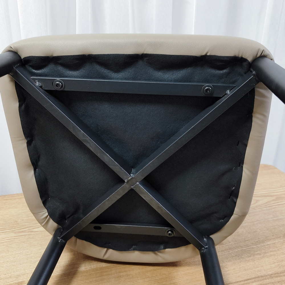 Стул металлический Baizheng 87×53×45 см, искусственная кожа, бежевый, до 150 кг