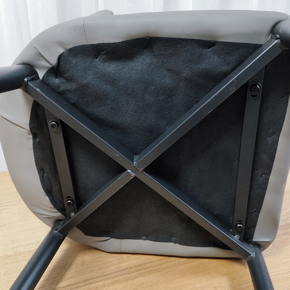 Стул металлический Baizheng 89×43×45 см, искусственная кожа, серый, до 150 кг
