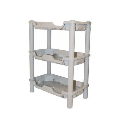 Этажерка пластиковая 3-х ярусная 385х207х495 мм серый Baizheng Этажерка пластиковая 3-х ярусная 385х207х495 мм серый Baizheng