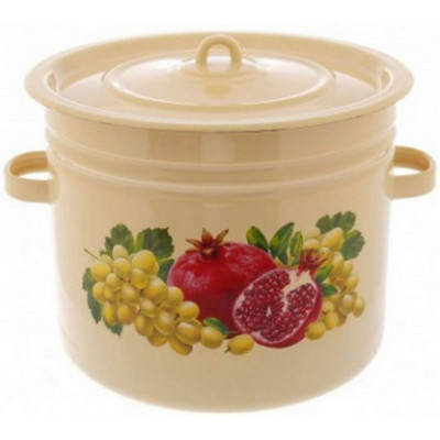 Бак эмалированный 20 л крышка петля палевый Гранат Стальэмаль