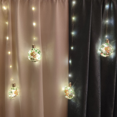 Гирлянда светодиодная 2,8 м 132 led 8 шаров желтый Шары Дед Мороз с подарком NP-3327 Fex