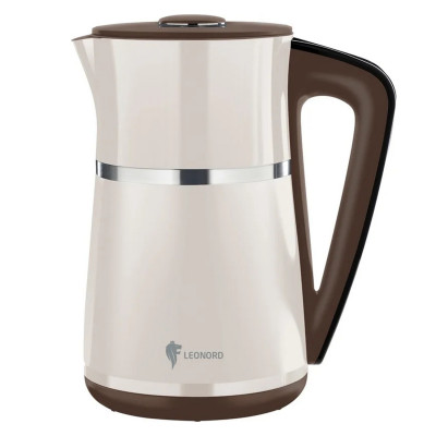 Чайник металлический электрический 1,7 л 2,2 кВт LCD дисп поддерж темп бежевый LE-1512 Leonord