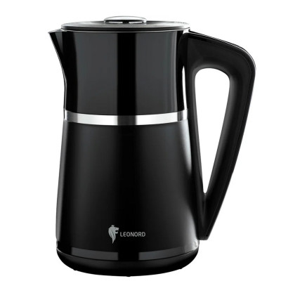 Чайник металлический электрический 1,7 л 2,2 кВт LCD дисп поддерж темп черный LE-1512 Leonord