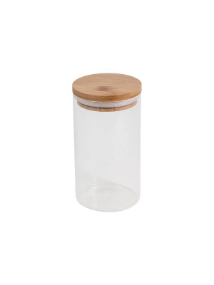 Банка стеклянная для продуктов 1000 мл крышка дерево Bambu Mallony