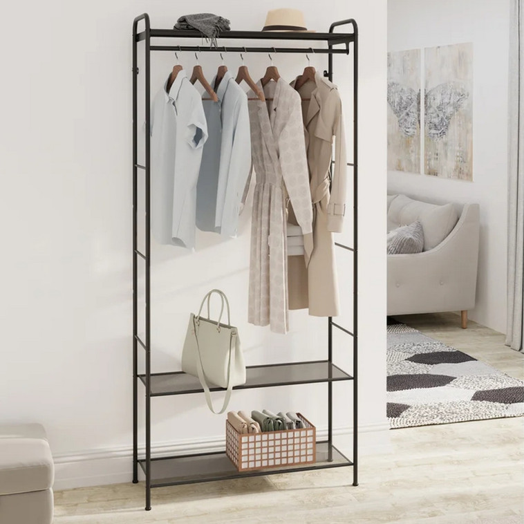 Картинка Вешалка металлическая гардеробная 69,5х30х162 см белый Валенсия 22М ЗМИ