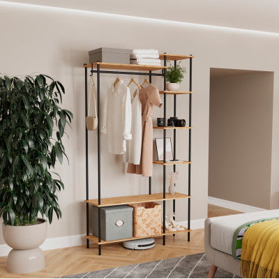 Вешалка металлическая гардеробная 110х38,5х137 см белый полки Скандинавия 1 ЗМИ Вешалка металлическая гардеробная 110х38,5х137 см белый полки Скандинавия 1 ЗМИ