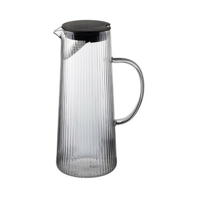 Кувшин стеклянный 1200 мл пластиковая крышка рельефный Aroma Leonord