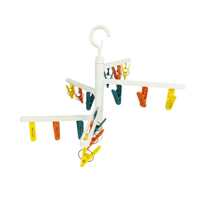 Сушилка пластиковая для белья 34*24 см складная с 15 прищепок подвесная Baizheng Сушилка пластиковая для белья 34*24 см складная с 15 прищепок подвесная Baizheng