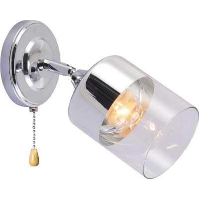 Бра 1 плафон 21*10*21 см Е27 60Вт 4м2 плафон стекло хром Baizheng