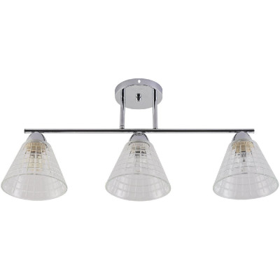 Люстра 3 плафона 64,5*15,5*27 см E27 60Вт 12м2 плафон стекло хром Baizheng