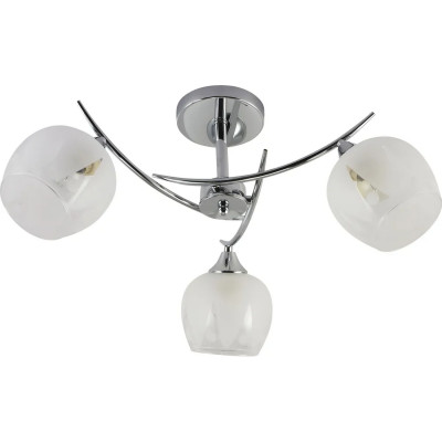 Люстра 3 плафона 57*26 см E27 60Вт 12м2 плафон стекло хром Baizheng Люстра 3 плафона 57*26 см E27 60Вт 12м2 плафон стекло хром Baizheng