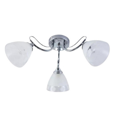 Люстра 3 плафона 59*24 см E27 60Вт 12м2 плафон стекло хром Baizheng