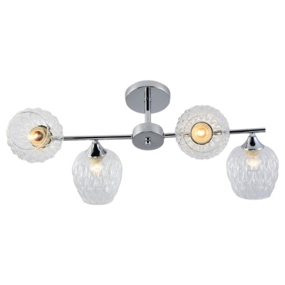 Люстра 4 плафона 64*35*26 см E27 60Вт 16м2 плафон стекло хром Baizheng Люстра 4 плафона 64*35*26 см E27 60Вт 16м2 плафон стекло хром Baizheng