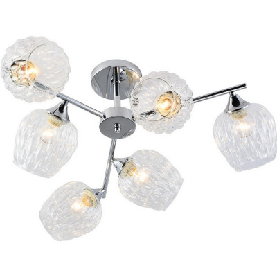 Люстра 6 плафонов 69*26 см E27 60Вт 24м2 плафон стекло хром Baizheng