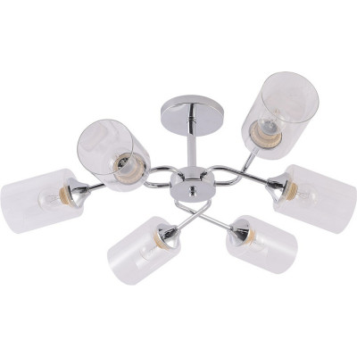 Люстра 6 плафонов 67*28 см E27 60Вт 24м2 плафон стекло хром Baizheng