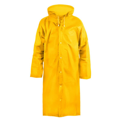 Дождевик-плащ 75*120 см 110 мк с капюшоном на кнопках желтый EVA Komfi