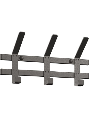 Вешалка металлическая настенная  34х8,5х16,8 см 3 двойных крючков графит Торонто 3 ЗМИ