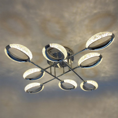 Люстра светодиодная 8 плафонов 82*15 см 96Вт 12000LM 45м2 3 цвета пульт хром Baizheng Люстра светодиодная 8 плафонов 82*15 см 96Вт 12000LM 45м2 3 цвета пульт хром Baizheng