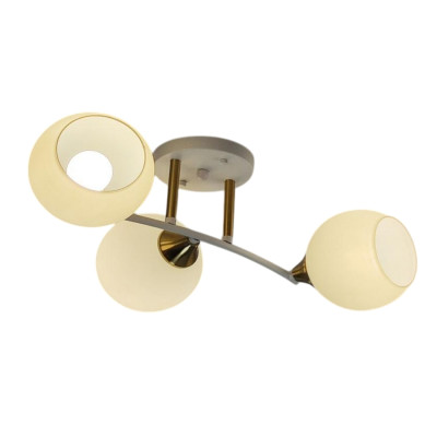 Люстра 3 плафона 50*27*19 см Е27 60Вт 12м2 плафон стекло белый-золото Baizheng