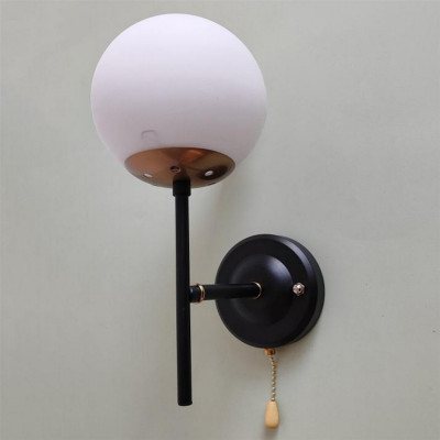 Бра 1 плафон 18,5*13*29 см Е27 60Вт 4м2 плафон стекло черный медь Baizheng