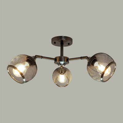 Светильник спот 3 плафона 60*26,5 см Е27 60Вт 12м2 плафон металл черный бронза Baizheng Светильник спот 3 плафона 60*26,5 см Е27 60Вт 12м2 плафон металл черный бронза Baizheng
