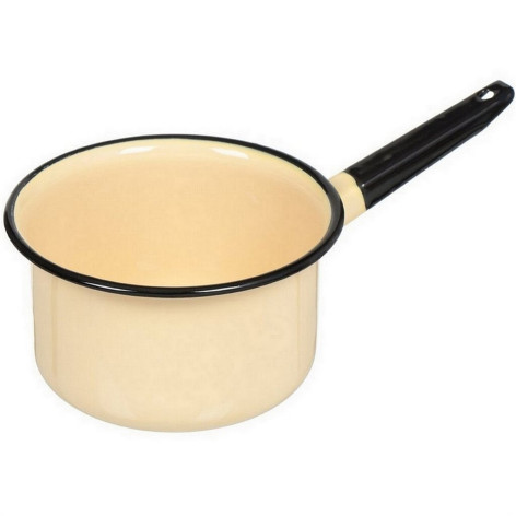 Ковш эмалированный 2 л без крышки палевый Стальэмаль