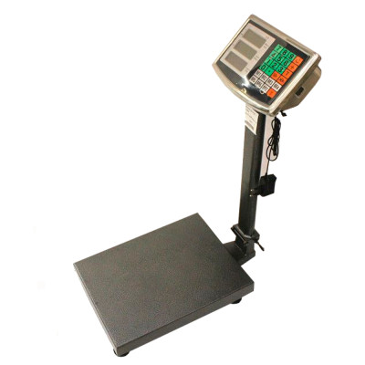 Весы платформенные металл до 150 кг 30х40х70 см дел 0,1 кг аккумулятор дисплей память Baizheng