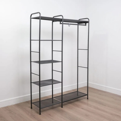 Вешалка металлическая гардеробная 109х30х155,5 см полки графит Валенсия 1 ЗМИ