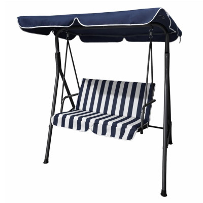 Качели садовые 1400*1100*1530 мм нагрузка 150 кг синий полоска Grower