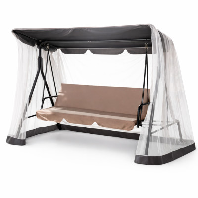 Качели садовые 1700*1100*1530 мм нагрузка 210 кг москитная сетка без подушек Grower