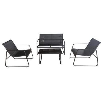 Мебель металлическая 75*44*40 см стол 73,5*59,5*74см диван 2 стула до 120кг сетка черный Grower Мебель металлическая 75*44*40 см стол 73,5*59,5*74см диван 2 стула до 120кг сетка черный Grower