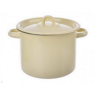 Кастрюля эмалированная 3,5 л петля палевый Стальэмаль