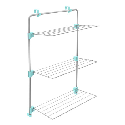 Сушилка металлическая надверная для белья 595х330х910 мм 3 яруса серебро Nika