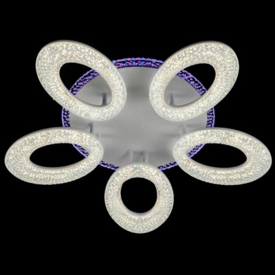 Люстра светодиодная 5 плафонов 55*10см 100Вт 3750 LM 20м2 3 цвета прилож пульт белый Baizheng Люстра светодиодная 5 плафонов 55*10см 100Вт 3750 LM 20м2 3 цвета прилож пульт белый Baizheng