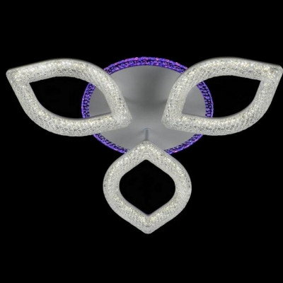 Люстра светодиодная 3 плафона 53*10 см 48Вт 1800 LM 15м2 3 цвета белый Baizheng