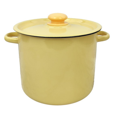 Кастрюля эмалированная 5,5 л кнопка палевый Стальэмаль