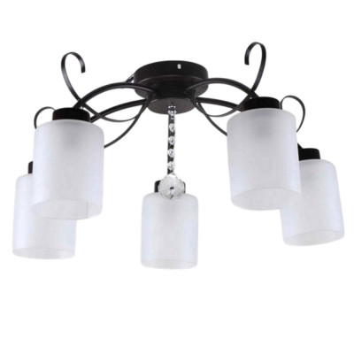 Люстра 5 плафонов 54*54*28 см Е27 60Вт 20м2 плафон стекло черный Baizheng