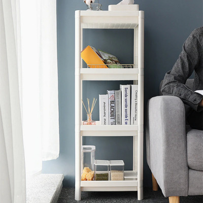 Стеллаж пластиковый 4-х ярусный 36х23х100 см микс Baizheng