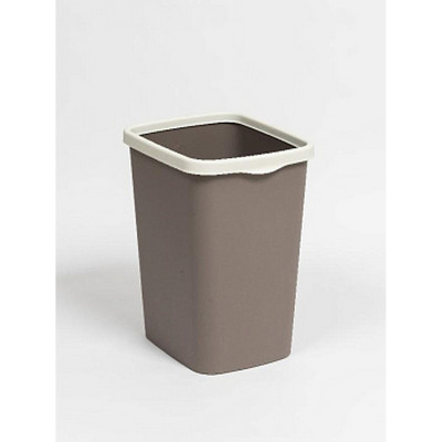 Ведро пластиковое для мусора 20 л с фиксатором слон кость шоколад Tandem Violet