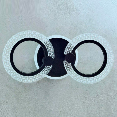 Люстра светодиодная 2 плафона 44*20*9 см 28Вт 1050 LM 10м2 3 цвета черный Baizheng